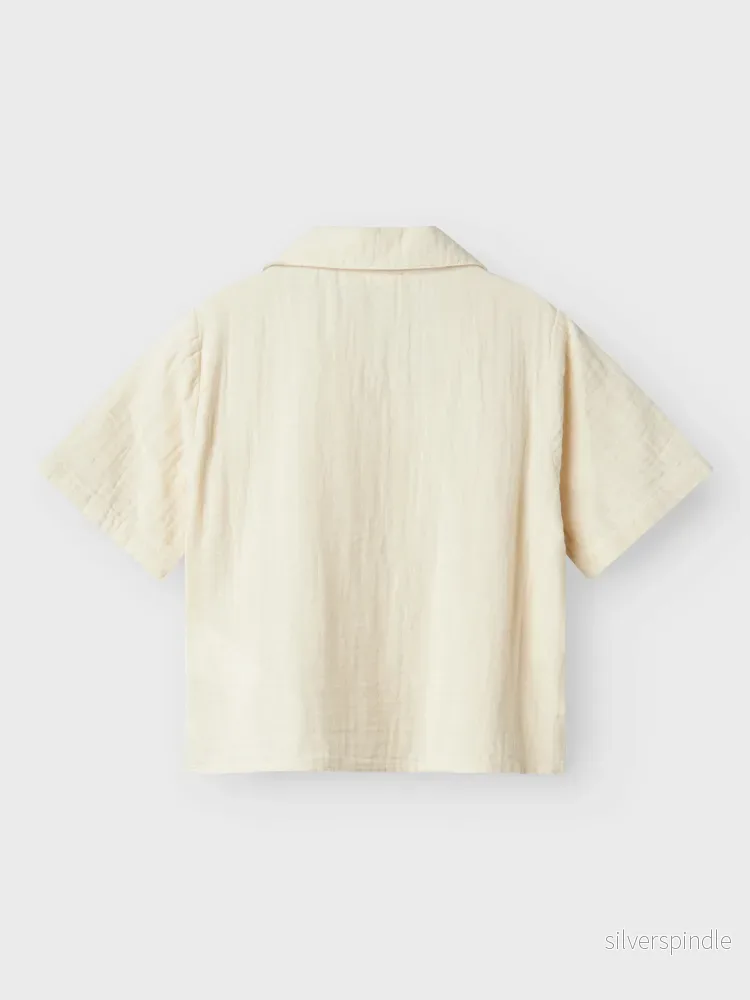 Kortärmad Muslin Blus - Bild 3
