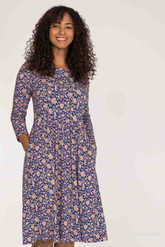 Ideal short jersey dress – Blue