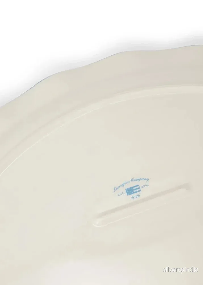 Lexington Stoneware Wavy Oval Platter Bl/Wh Lexington Stoneware Wavy Oval Platter Bl/Wh