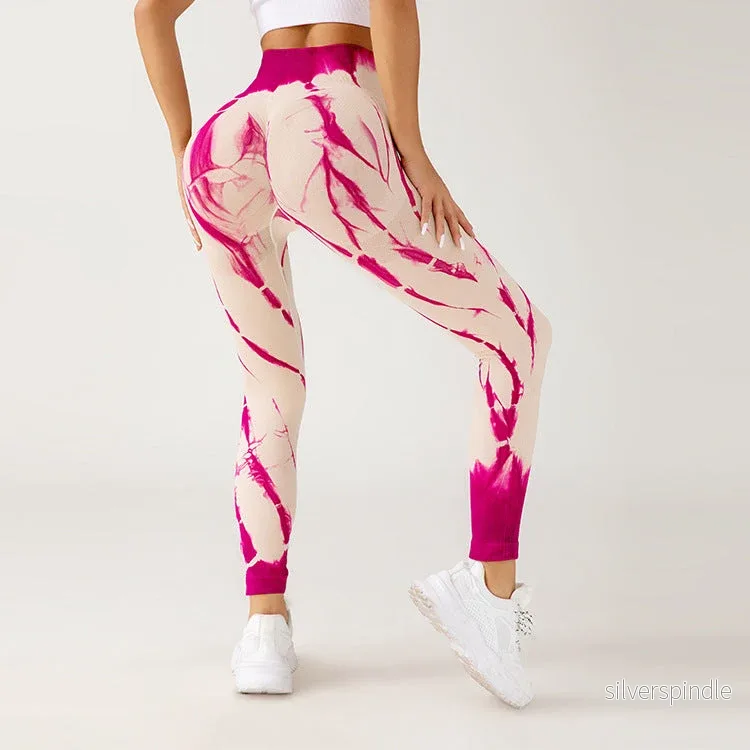 Mason | Sömlösa Högstretchbyxor med Tie Dye-Mönster - Bild 2