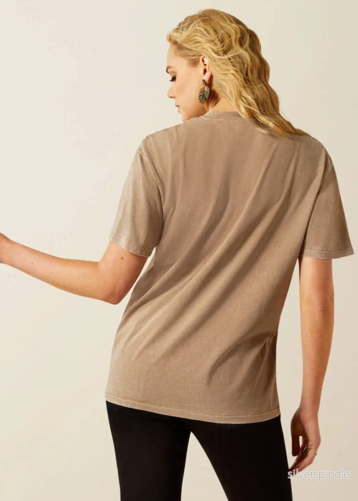Ariat Western Murial SS T-shirt Washed Greige - Bild 3
