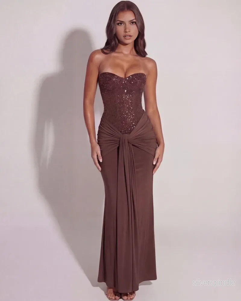 Mia | Elegant Plommonbrun Maxi Klänning Mia | Elegant Plommonbrun Maxi Klänning