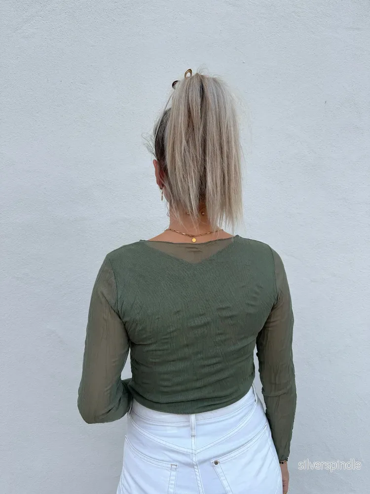 Emma | Lätt Mesh Långärmad Damtopp - Bild 3