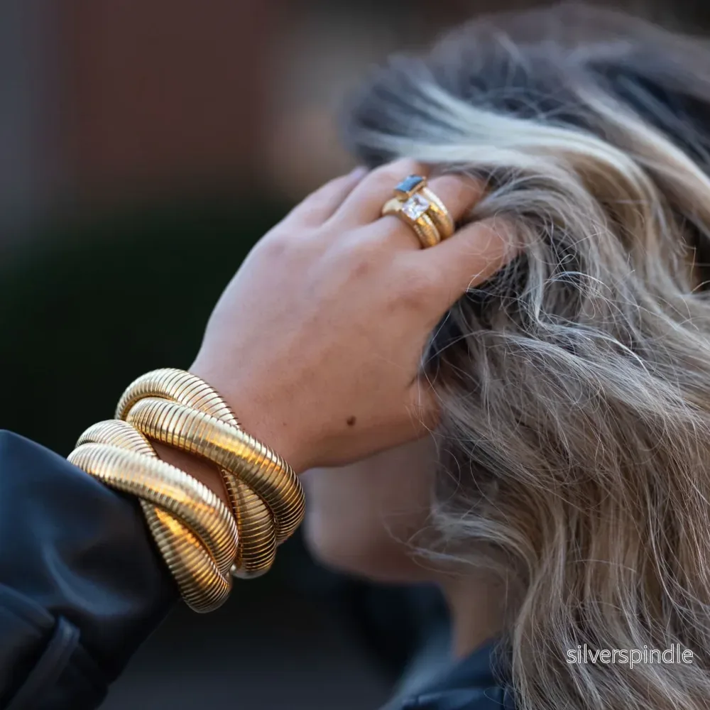 Double elastic gold bangle - Bild 2