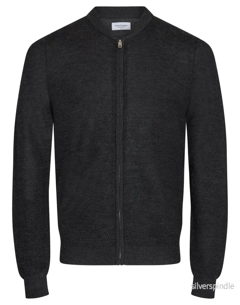 BS Dimitrov Regular Fit Stickad tröja - Charcoal