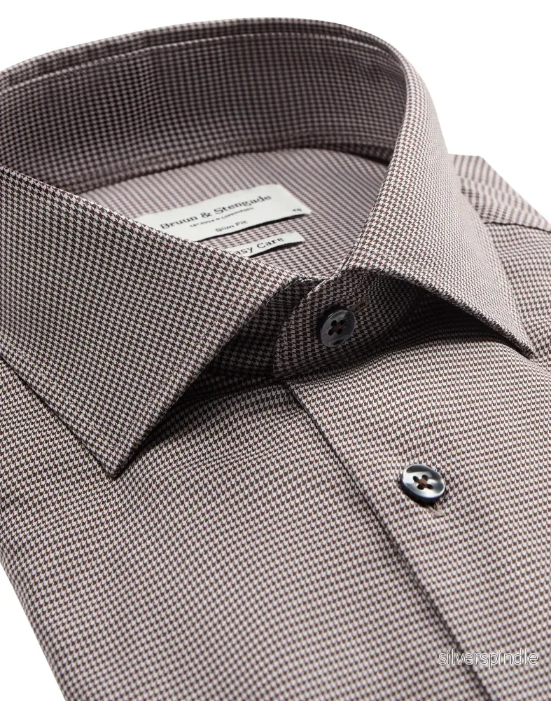 BS Tusk slim fit Skjorta - Brown - Bild 2