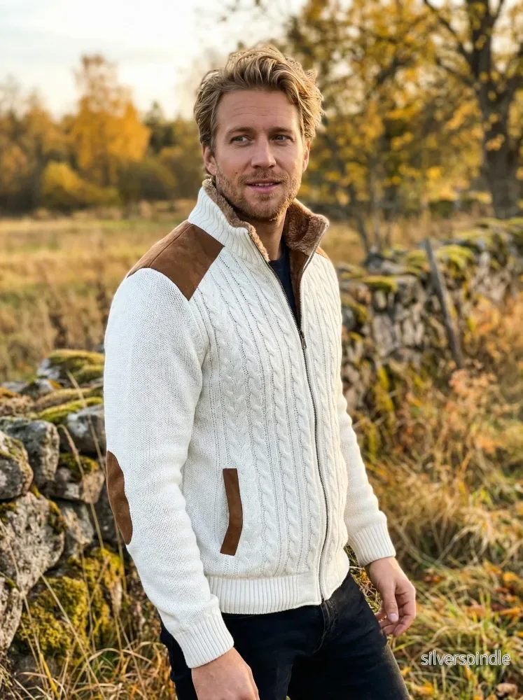 Emma | Elegant Lång Vinterjacka Dam med Kabelstickad Struktur - Bild 2