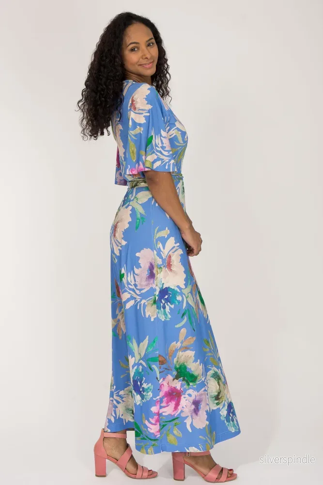 Bestie wrap ankle jersey dress - Blue - Bild 2