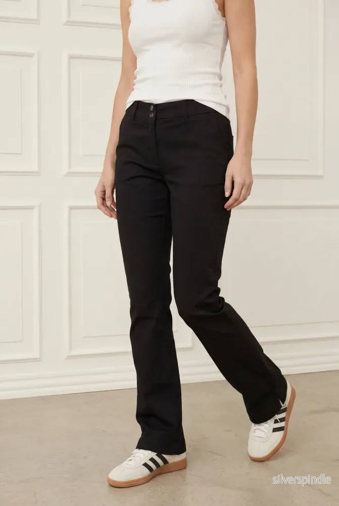 Isay Long Highwaist Chino - Black - Bild 3