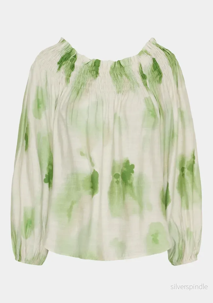 Ane Stretch Blouse - Green Watercolor - Bild 2