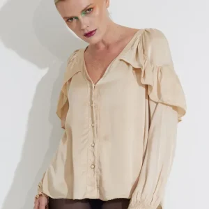 LUNA BLOUSE BLUS – Gold beige LUNA BLOUSE BLUS – Gold beige