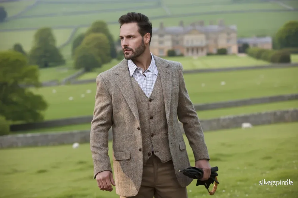Walker & Hawkes Blakemore White Sand - Harris Tweed kavaj - Bild 2