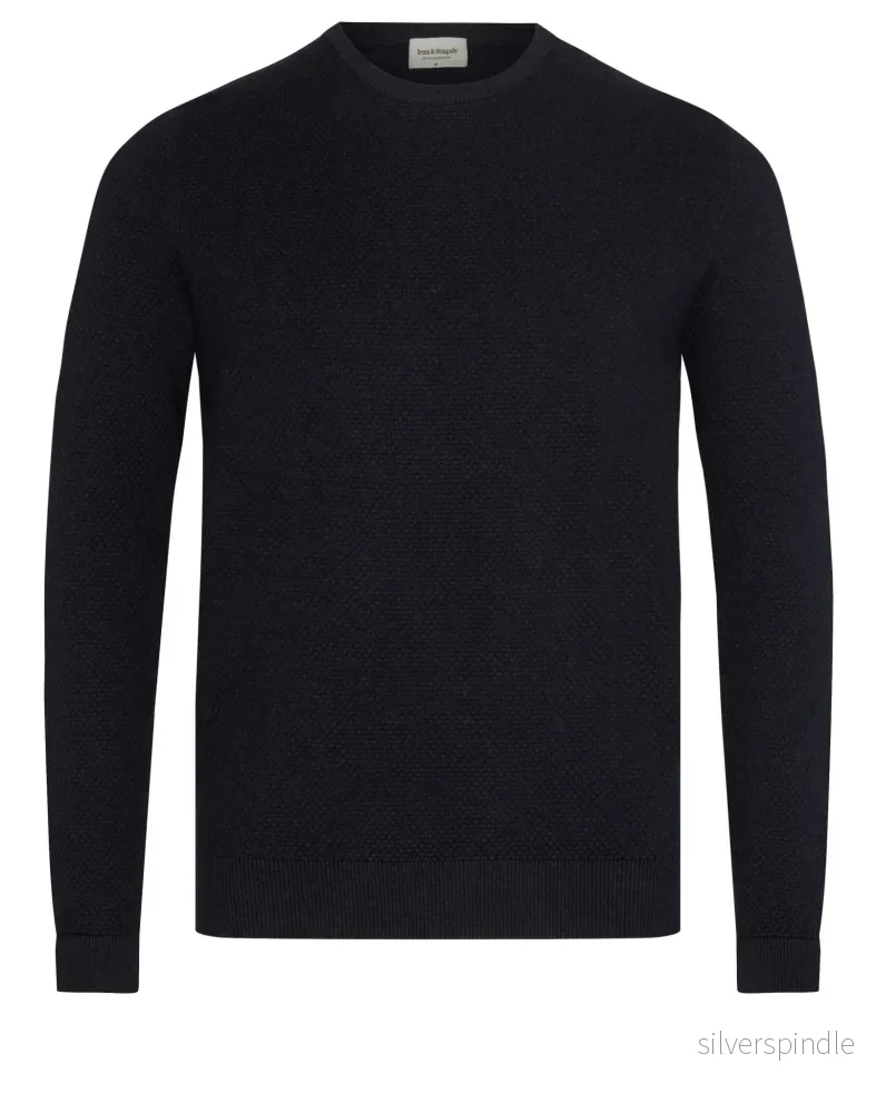 BS Gasquet Regular Fit Stickad Tröja – Navy BS Gasquet Regular Fit Stickad Tröja – Navy