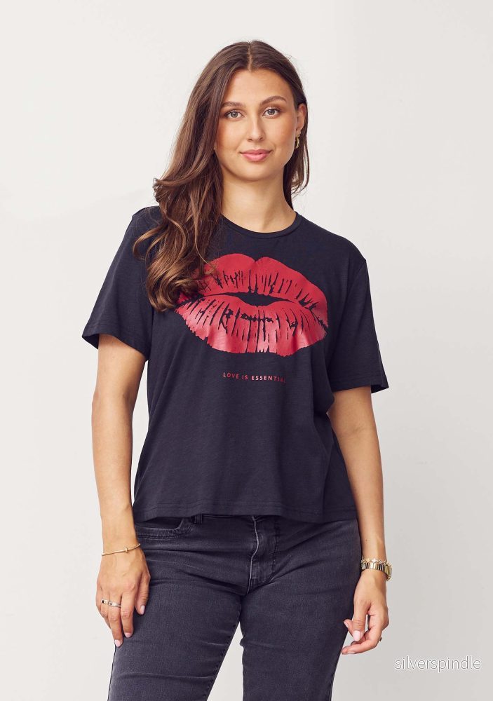 Kora Lip T-Shirt - Black - Bild 2