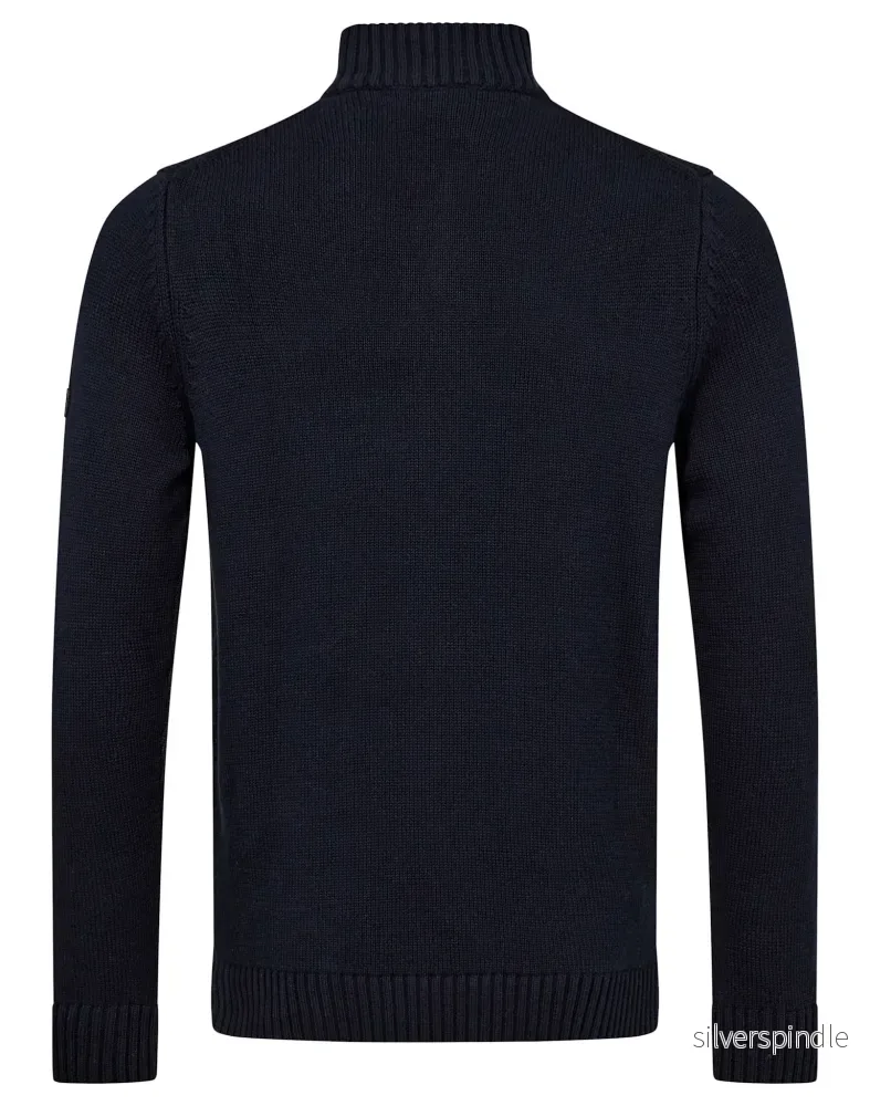 BS Cunha Regular Fit Stickat - Navy - Bild 2