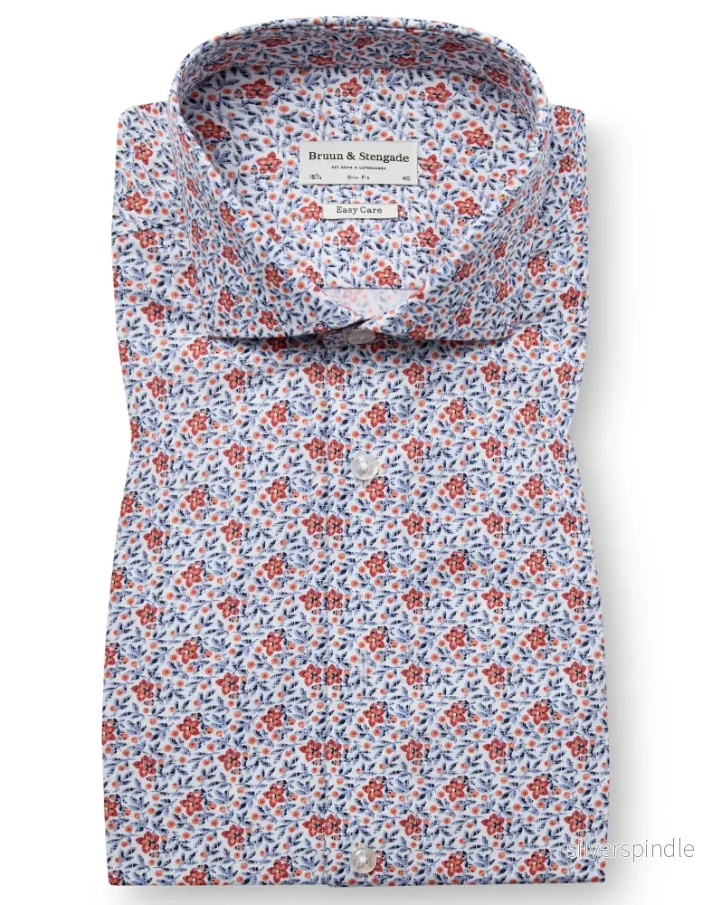 BS Moller Slim Fit Skjorta - Orange