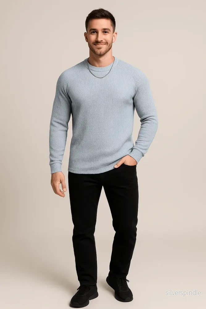 Ashford | Ribbstickad Tröja för Män med Slim Fit Design | Tidlös Stil för Komfort och Elegans