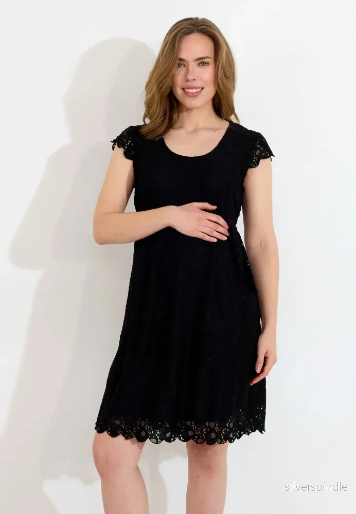 GRAVIDKLÄNNING CAPSLEEVE – Svart GRAVIDKLÄNNING CAPSLEEVE – Svart