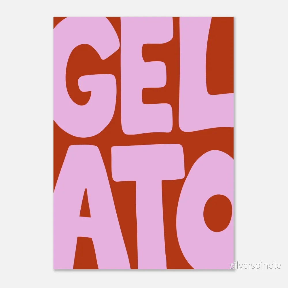 Texttavla i rosa och vinrött - Gelato med chunky font - Bild 2