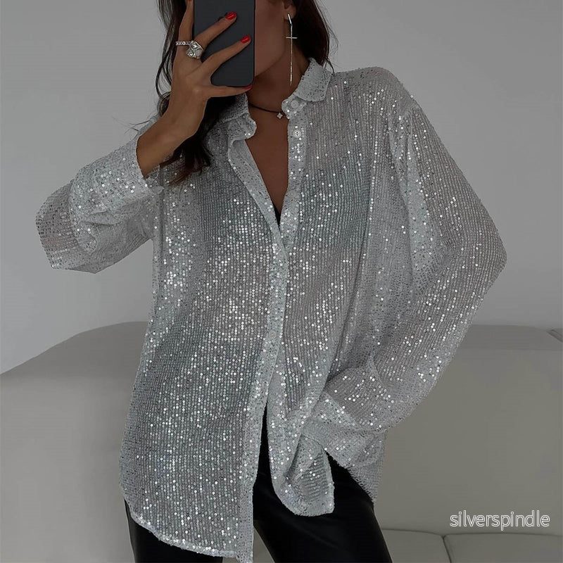 Sophie | Elegant Långärmad Skjorta med Paljetter för Hösten - Bild 2