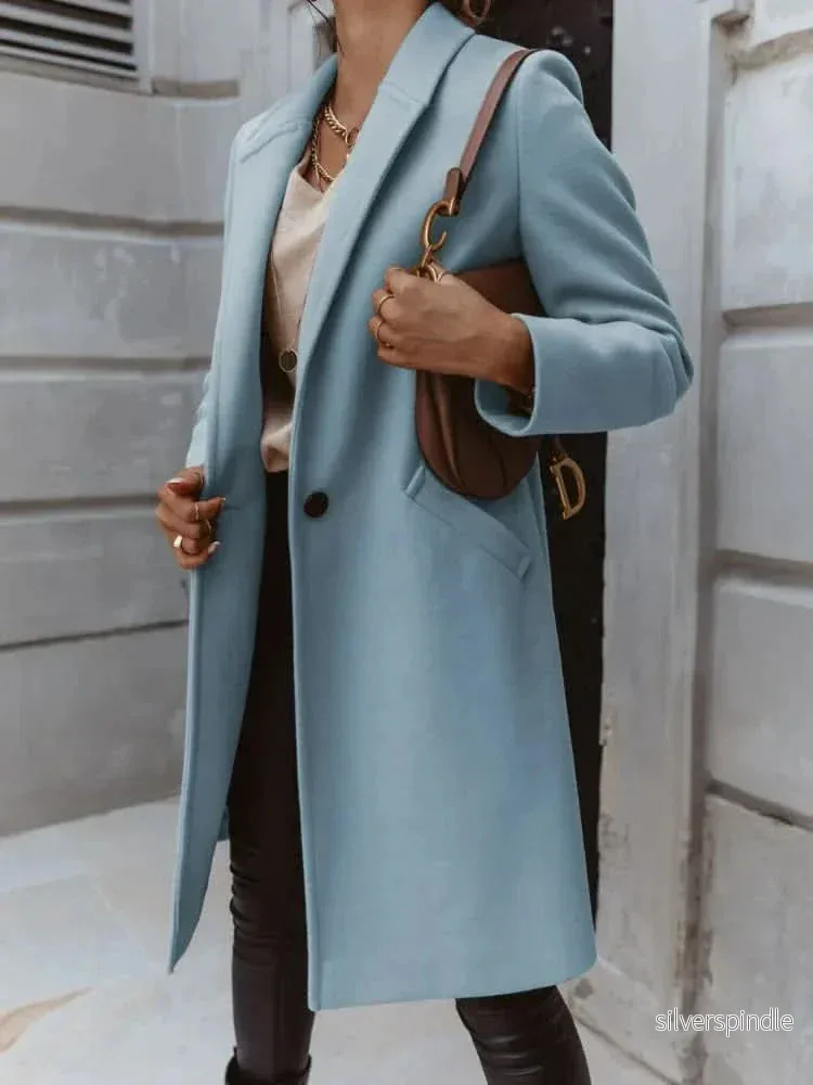 Elegant Kappa | Lång Skräddarsydd Kappa med Strukturerad Design | Stilren Överrock för Kalla Dagar - Bild 2