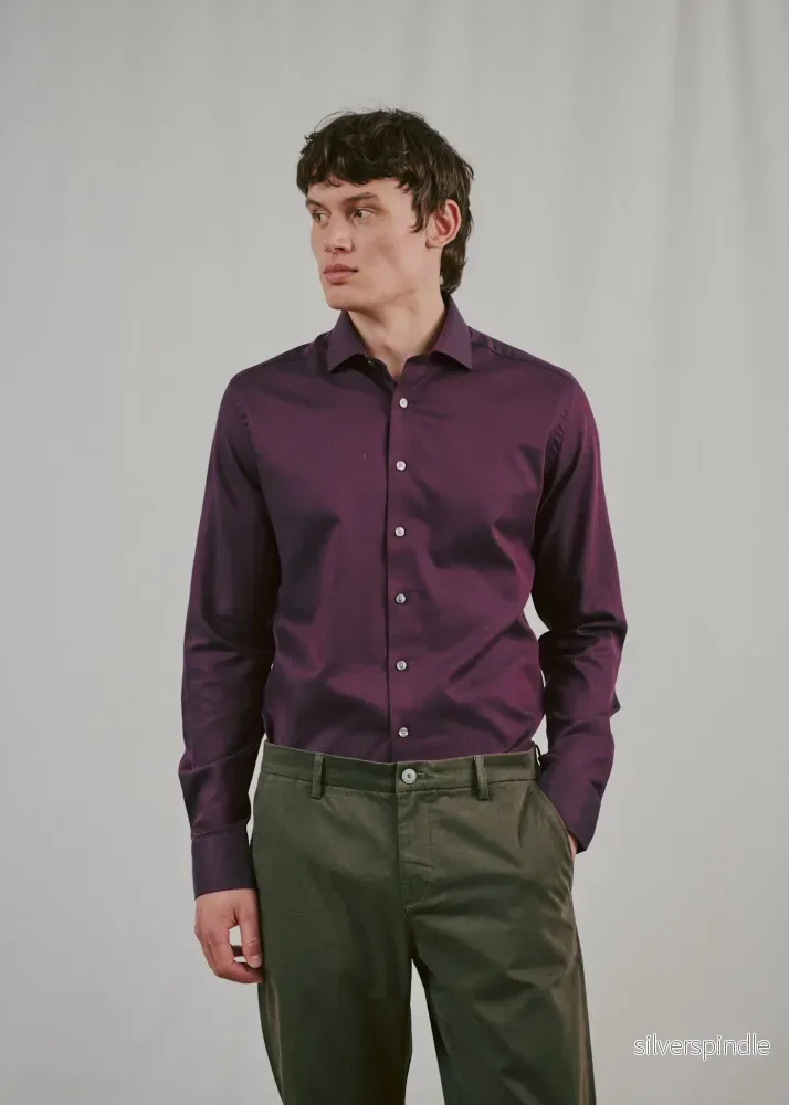 BS Hvang Slim Fit Skjorta – Bordeaux BS Hvang Slim Fit Skjorta – Bordeaux