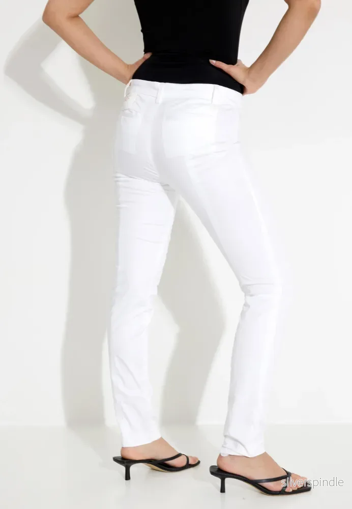 PANTALONE IN RASO DI COTONE - Vit - Bild 2