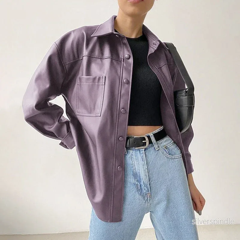 Oliver | Casual Loose Fit Motorcycle Jacket in PU - Bild 2