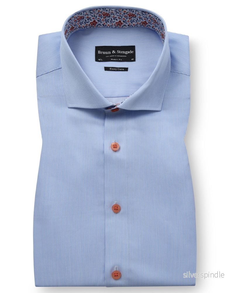 BS Mollgaard Modern Fit Skjorta - Light Blue/White