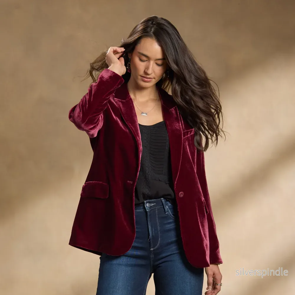 Sofia | Elegant Slim Fit Kostymkavaj Med Guldfärgad Sammet - Bild 2