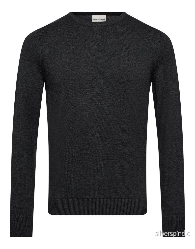 BS Jupiter Regular Fit Stickat – Grey BS Jupiter Regular Fit Stickat – Grey