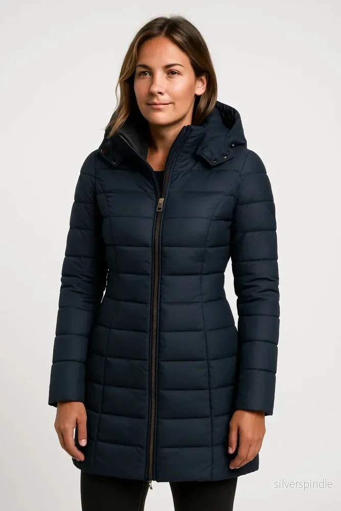 Elegant Quiltad Pufferhuvjacka för Kvinnor med Avtagbar Huva | Mångsidig Design för Komfort och Stil
