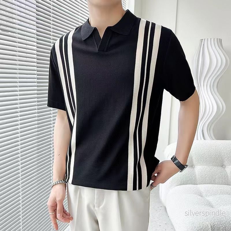 Ethan | Randig Slim Fit Sommar T-Shirt