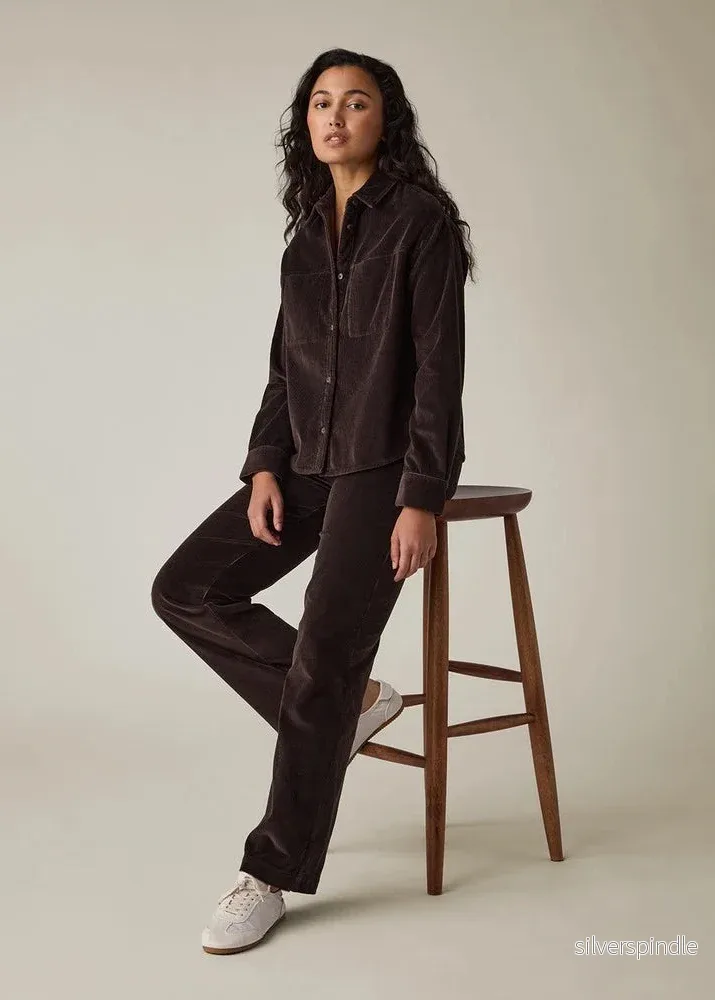 Lexington Cropped Corduroy Shirt Dark Brown - Bild 3