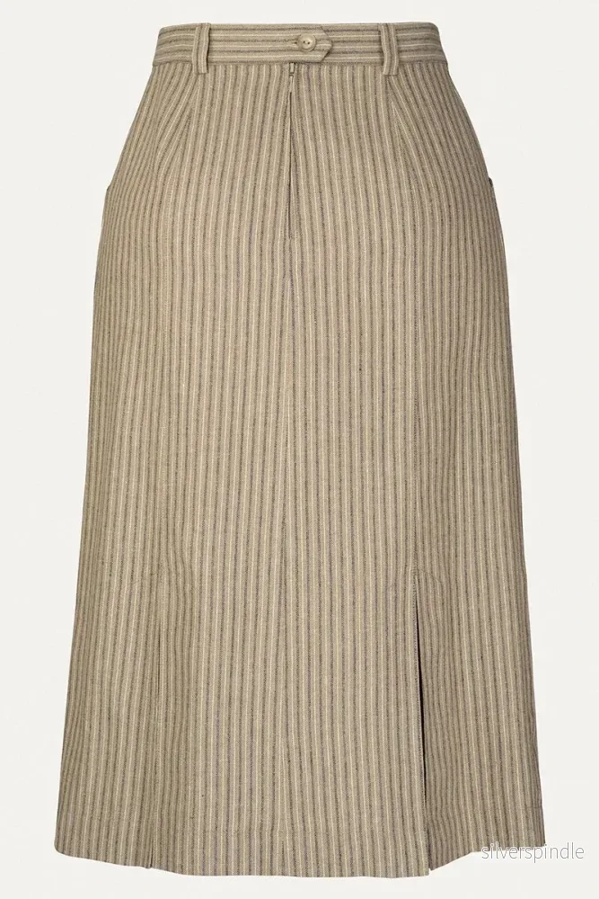 The Flirty 30's Skirt kjol - taube kritstrecksrandig - Bild 3