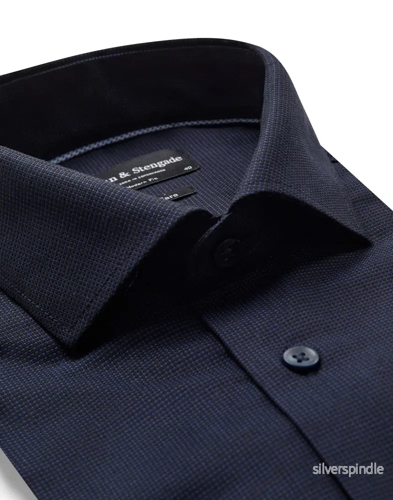 BS Riordan Modern Fit Skjorta - Navy - Bild 2
