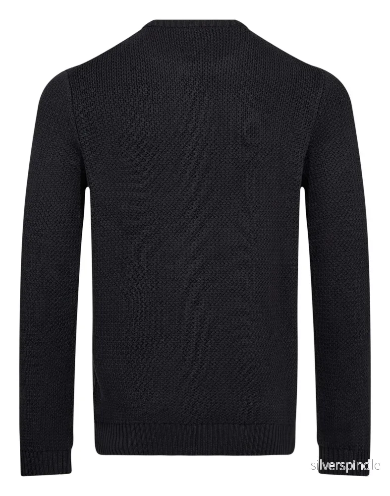BS Raffaele Regular Fit Stickat - Navy - Bild 2