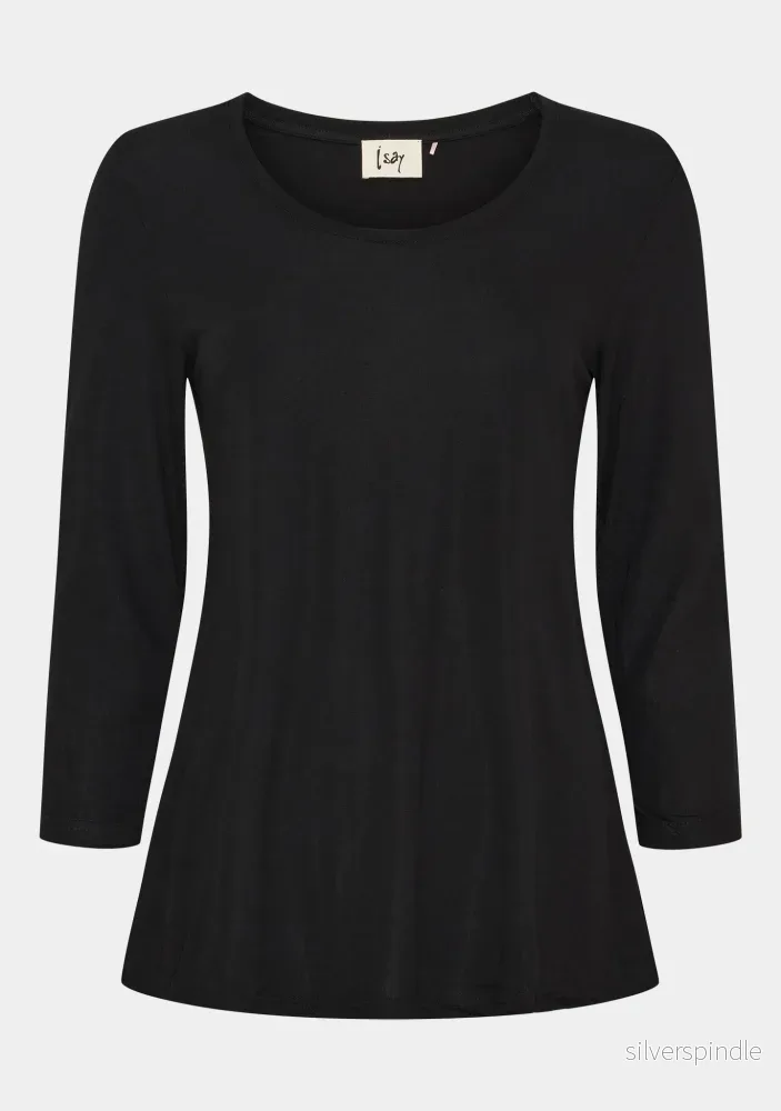 Louis 3/4 Sleeve Blouse - Black - Bild 2
