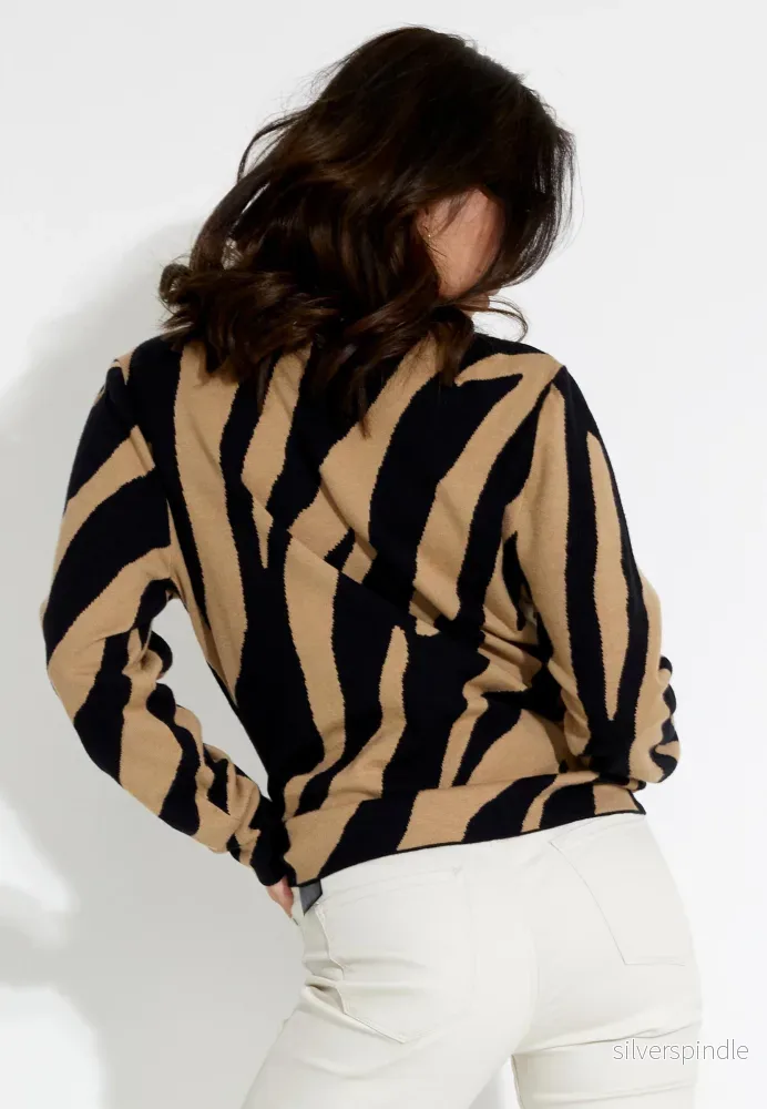 JACQUARD TURTLENECK TRÖJA - Zebra - Bild 3