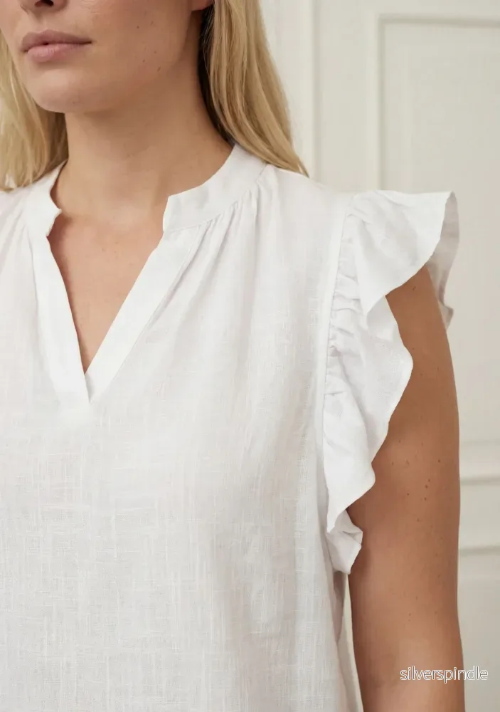 Pearl Flounce Top - White - Bild 2