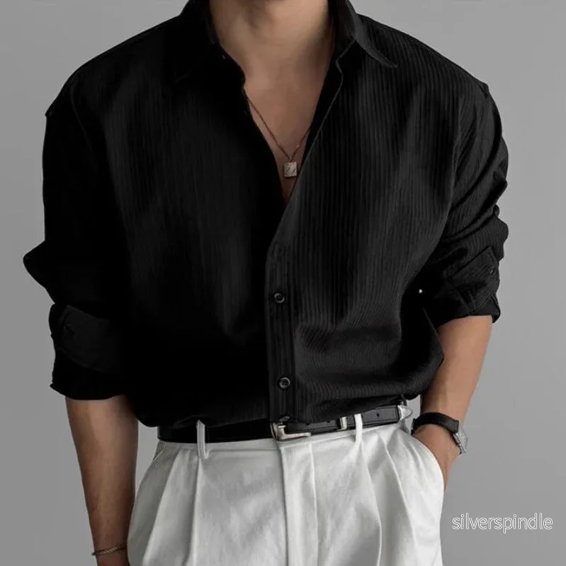 Ethan | Elegant Plisserad Herrskjorta Med Minimalistisk Design - Bild 2