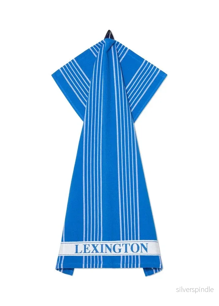 Lexington Striped Org Cot Terry Kitchen Towel BL/W