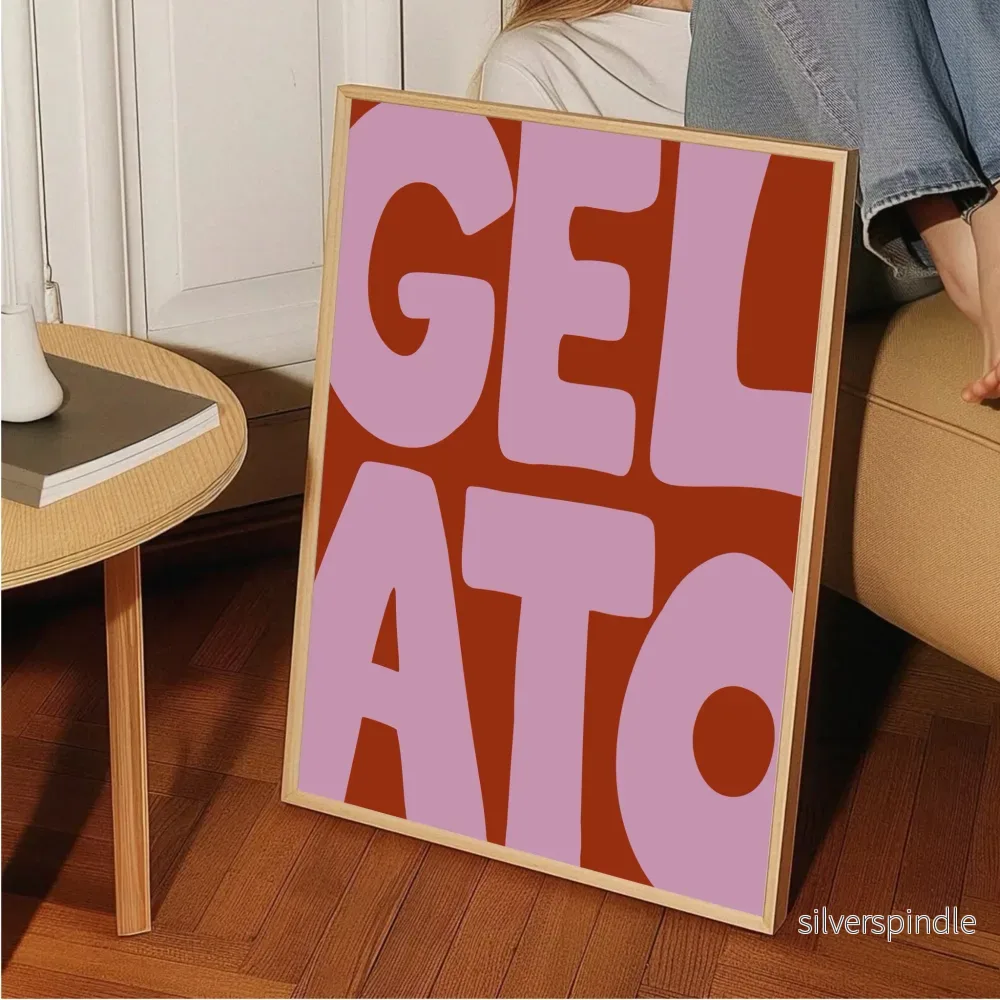 Texttavla i rosa och vinrött – Gelato med chunky font