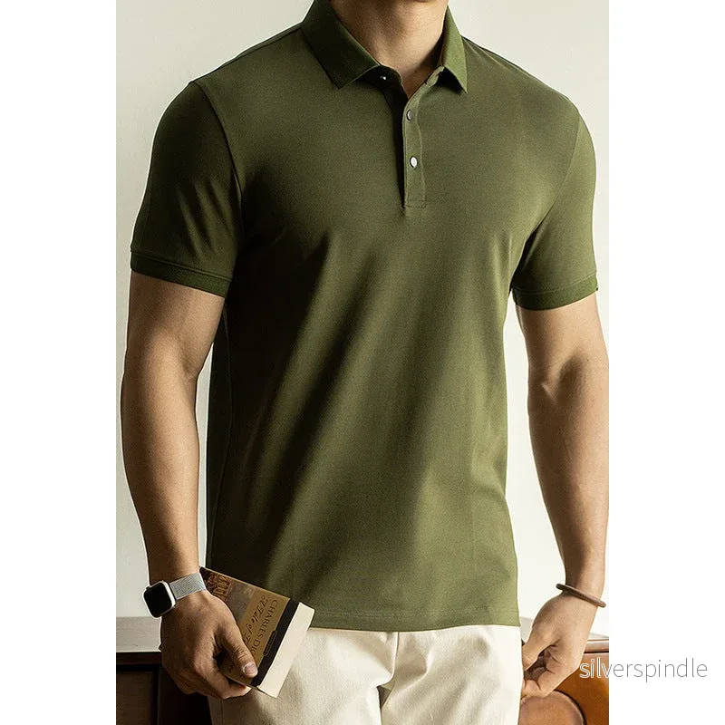 Ethan | Elegant Kortärmad Polo Skjorta i Bomullsblandning Ethan | Elegant Kortärmad Polo Skjorta i Bomullsblandning