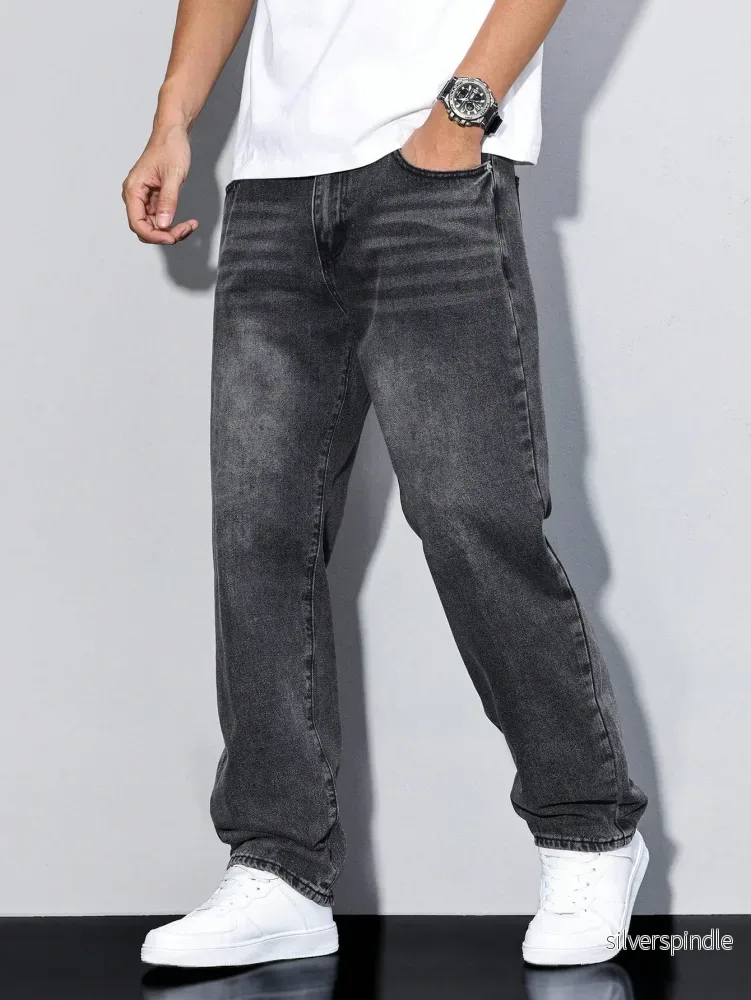 Urban Style | Baggy Jeans Herr med Avslappnad Passform | Modern Design för Komfort och Stil Urban Style | Baggy Jeans Herr med Avslappnad Passform | Modern Design för Komfort och Stil