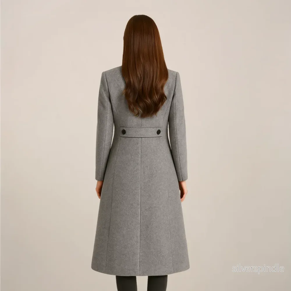Elegant | Svart Trenchcoat för Kvinnor med Dubbelknäppt Design | Tidlös Stil för Arbete och Fritid - Bild 3