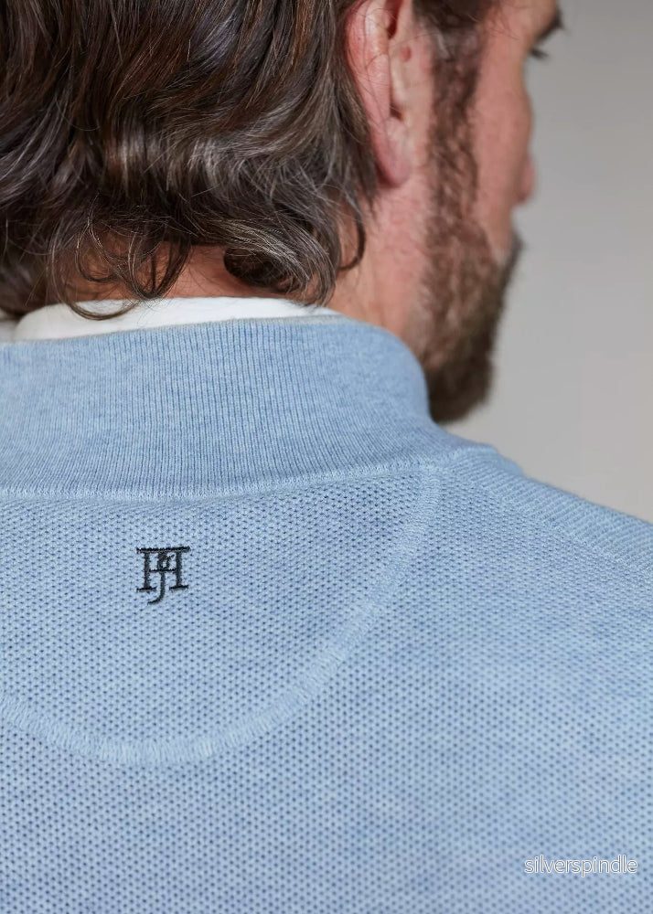Hansen & Jacob Half Zip Structure Knit Blue - Bild 2