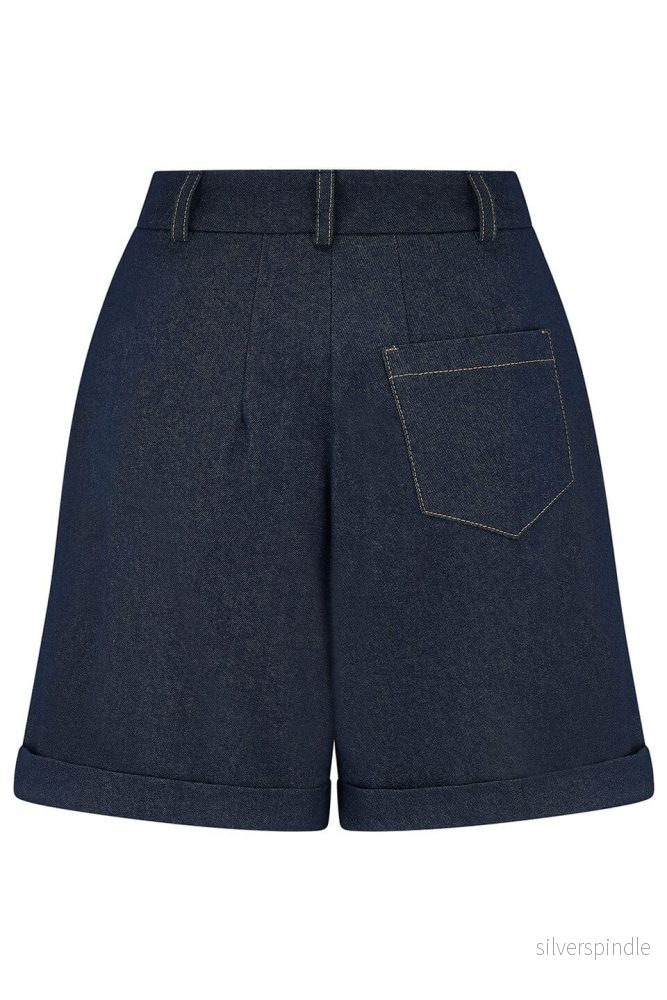 Monroe denimshorts med hög midja - blått - Bild 2