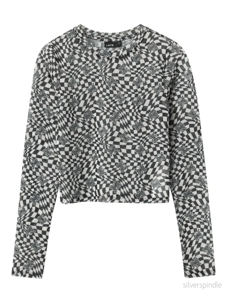 Mesh topp – tröja i mönstrad mesh