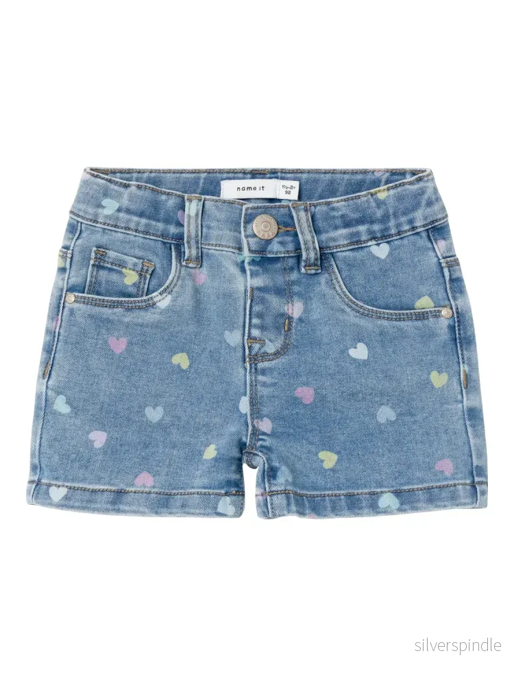 Jeansshorts – shorts denim med hjärtan
